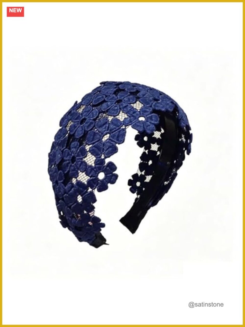 Lace Embroidered Flower Headband Non-Slip Elastic Hairband Women